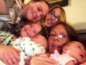 Pile of aunts and nieces